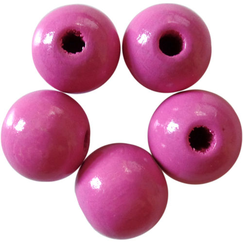 Holzperlen pink Ø 4, 6, 8, 10, 12, 14 oder 16 mm