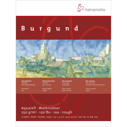 Aquarellblock "Burgund" 250 g/m² rau
